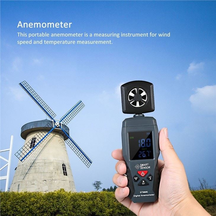 Wind Speed Gauge Temperature Meter