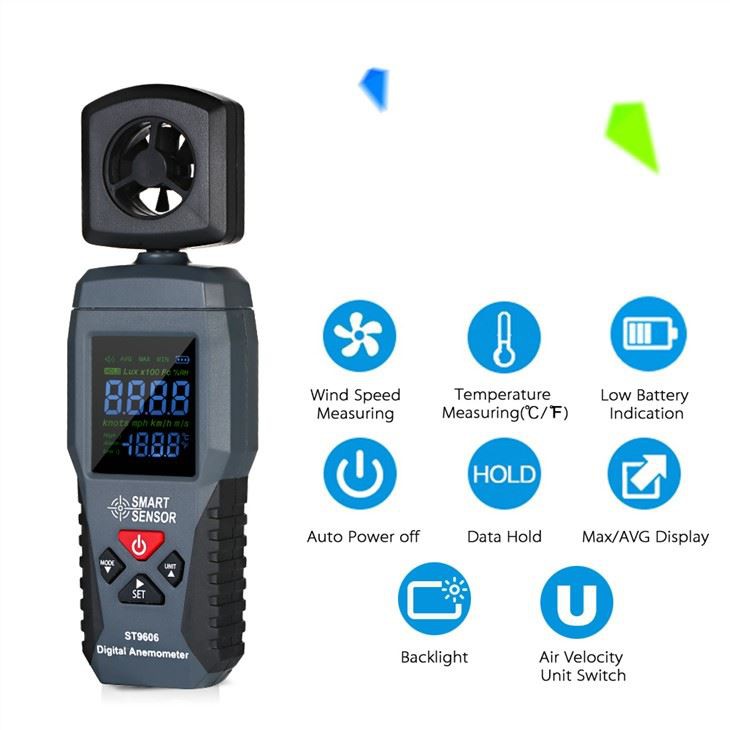 Wind Speed Gauge Temperature Meter
